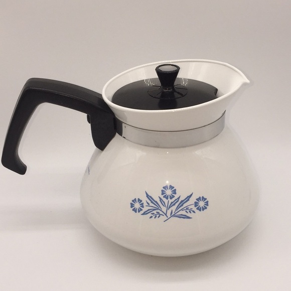 Vintage Corning Ware Blue Cornflower 6 Cup Teapot White with Lid - Picture 12 of 12